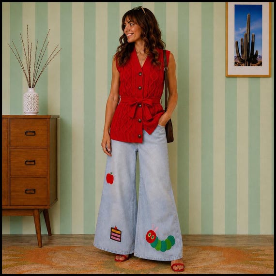 1980s Candy Apple Red Sweater Vest View 2