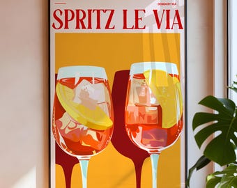 Cocktailprint Aperol Spritz: Italiaanse zomerbarkunst