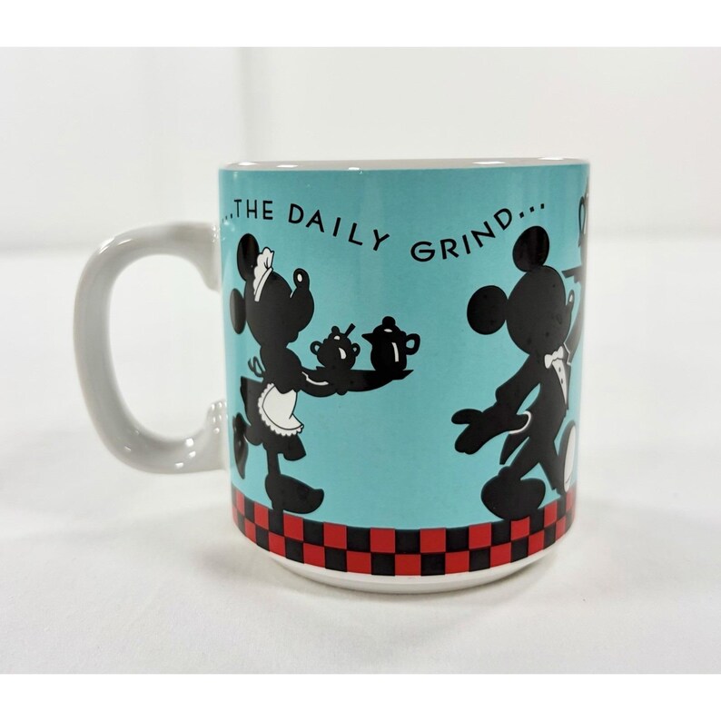 Vintage 90s Walt Disney Mickey Minnie Mouse Coffee Mug The Daily Grind Gibson image 2