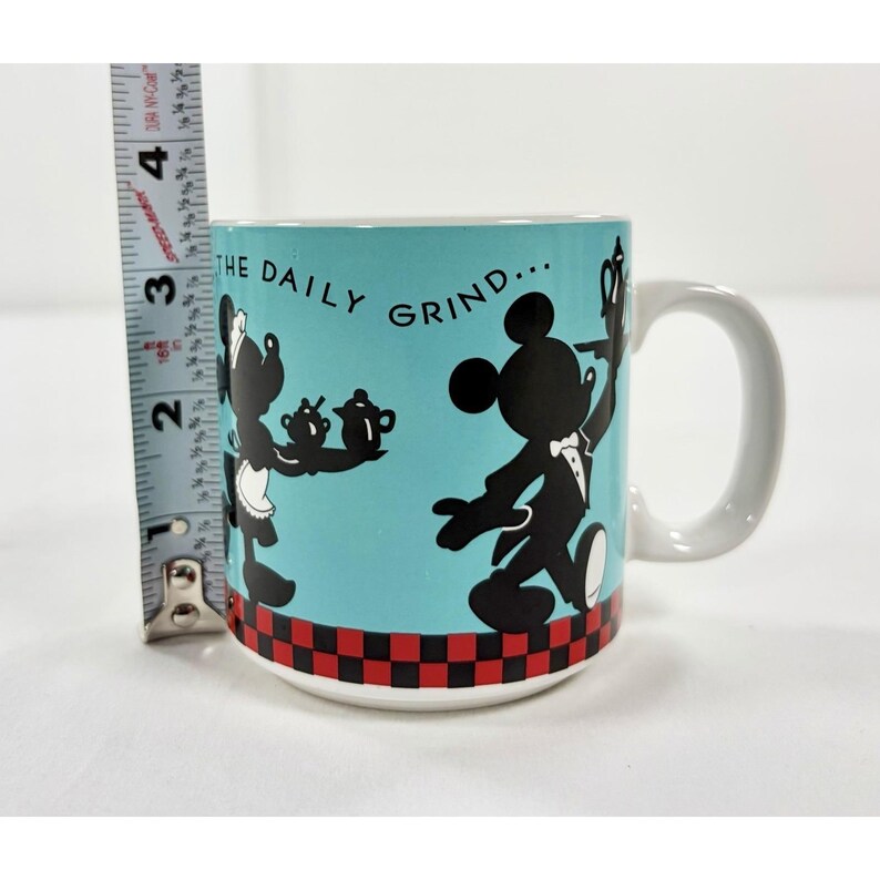 Vintage 90s Walt Disney Mickey Minnie Mouse Coffee Mug The Daily Grind Gibson image 8