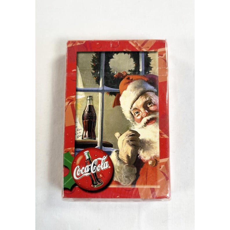 New Vintage Christmas Santa Coca-Cola Coke Bicycle Deck Of Playing Cards Games image 1