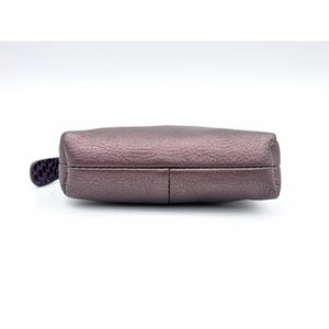 Vintage Brighton Metallic Purple Leather Pouch Wallet Snake Trim Heart Purse image 5