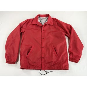 Vintage 70s Coca Cola Red Chalk Line Nylon Coaches Jacket Windbreaker Men's M