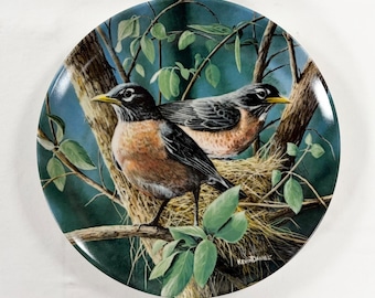 1986 Edwin M Knowles The Robin Collector Plate Kevin Daniel 8.5 Inch Vintage
