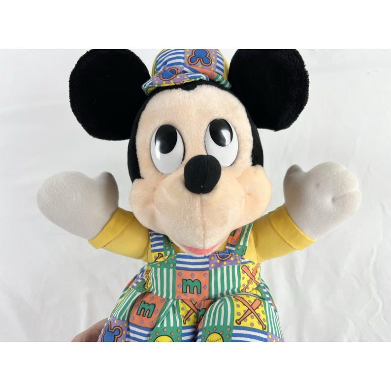 Disney Baby Mickey Mouse 14" Puffy Plush Baseball Theme Applause 34027 Soft Toy image 15