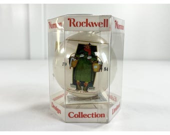 Vintage 1984 Norman Rockwell Christmas Bounty Glass Ball Ornament Grossman Box 7