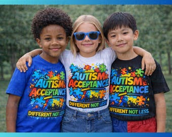 Autism Acceptance PNG | Different Not Less Sublimation Design | DTF Prints | UV Prints (Digital Download)