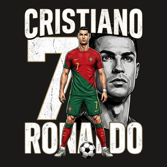 CR7 PNG, Cristiano Ronaldo Digital Download,  World CUP png, World cup shirt design (Digital Download)