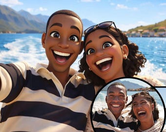 Custom Pixar Style Portrait from Photo, Animated Family & Pet Art (Digital Download)