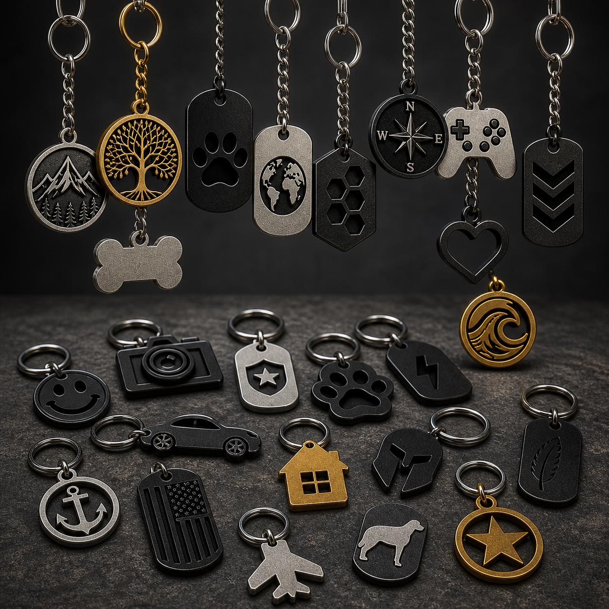Keychain STL Files 3D Printing Models, Printable Keyring Designs ...