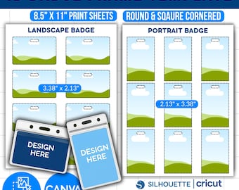 Plantilla editable de Canva para credencial de identificación, marco imprimible para credencial de identificación en Canva, tarjeta de acceso para personal, tarjeta de identificación DIY, plantilla de credencial de empleado, digital
