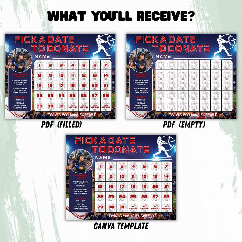 Baseball Fundraiser Canva Template, 2026 Baseball Calendar Fundraiser ...