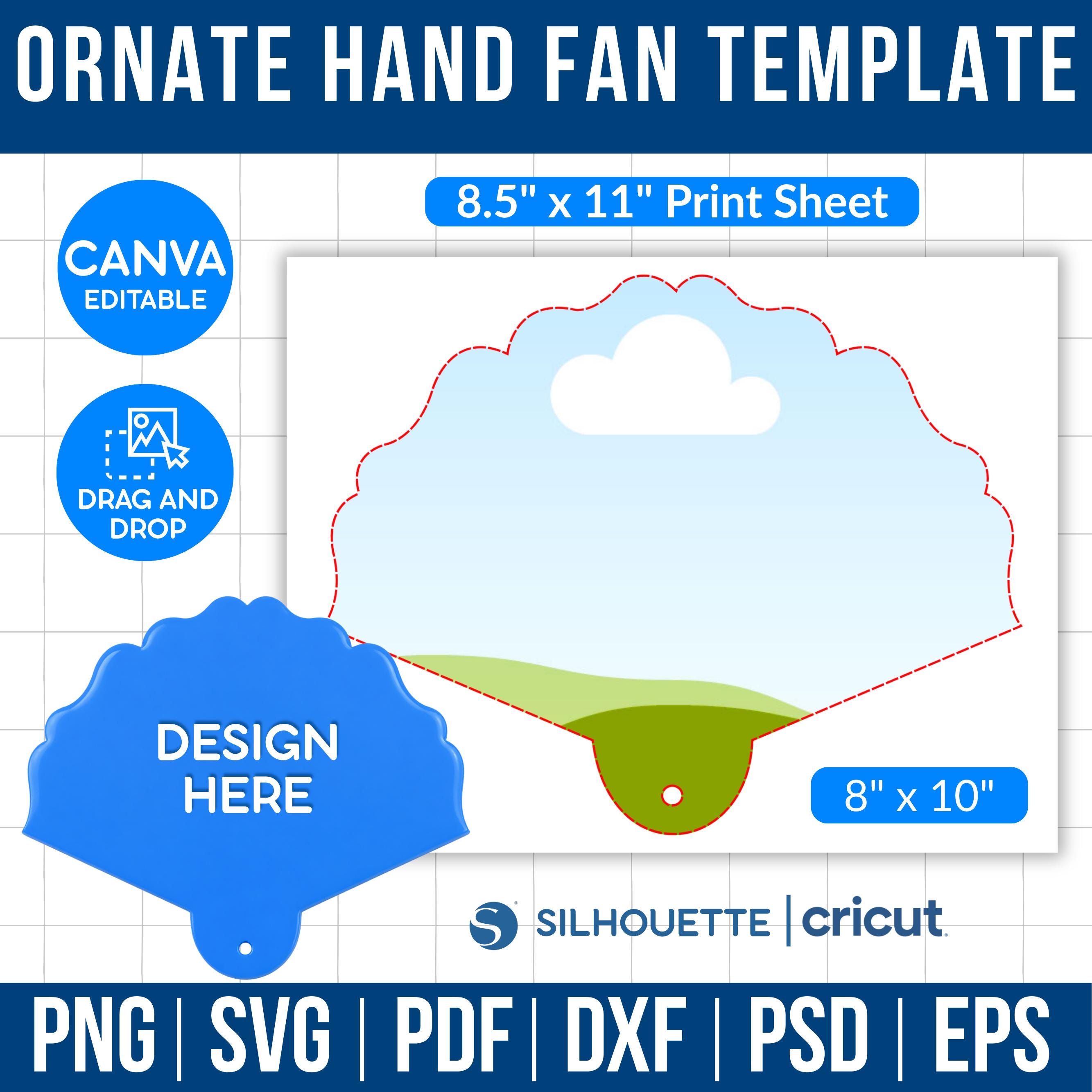 Ornate Hand Fan Template, DIY Abanico Template, Ornate Hand Fan Blank ...