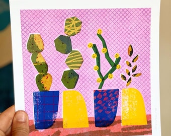 Square Printed illustration - Cactus from Italy