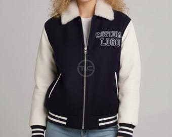 Custom Varsity Jacket Women Letterman Jacket With Fur Collar College Style