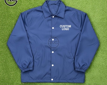 Custom Windbreaker Coach Jacket – Waterproof Lightweight Team Jacket with Personalized Logo | Unisex Streetwear Outerwear