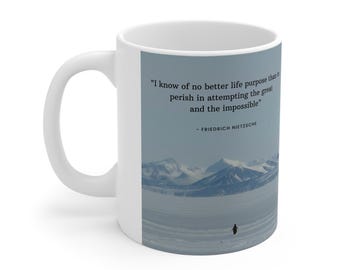 Caneca Pinguim Niilista - Caneca Motivacional - Caneca Minimalista com Citação - Caneca Inspiradora - Presente para Mentalidade de Sucesso - Caneca com Frase