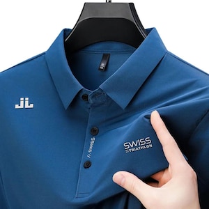 Polo transpirable de manga corta para hombre, estilo casual de negocios, ideal para jugar al golf en verano.