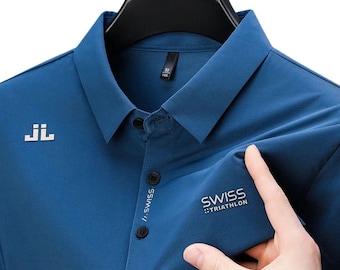 Men's Breathable Business Casual Polo Shirt, Short Sleeve Summer Golf Top