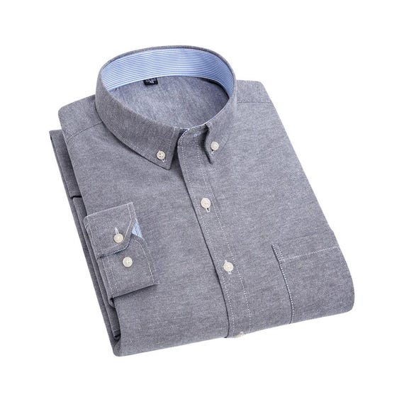 Men's Oxford Slim Fit Long Sleeve Shirt, Wrinkle-Resistant Business Casual Top