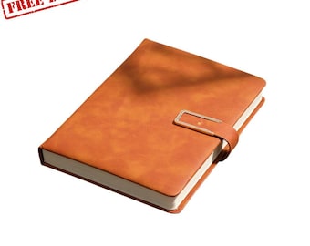 Vintage A5 Soft Leather Notebook, Refillable Journal for Business Meetings