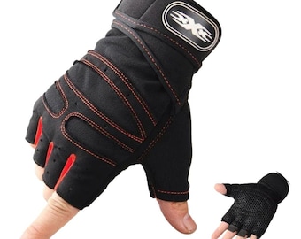 Men Women Fitness Gloves, Fingerless Weightlifting Wrist Support, Anti-Slip Grip Training Gear