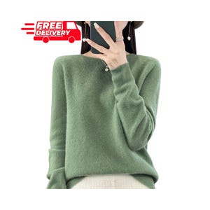 Suéter de lana de cachemira merino, cárdigan de punto suave