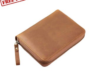 Soft Leather A6 Notebook Cover, Journal, Planner, Pen Holder Case