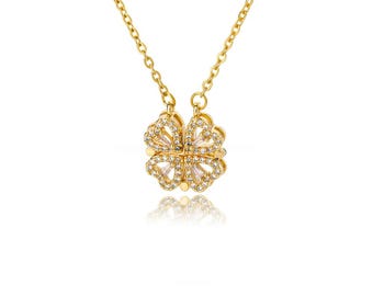 316L Stainless Steel Multilayer Necklace, Gold Clavicle Chain, Romantic Heart Pendant