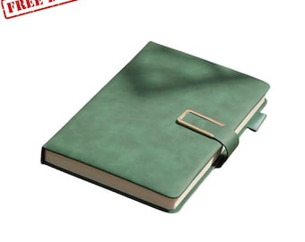 Vintage A5 Soft Leather Notebook, Refillable Journal for Business Meetings