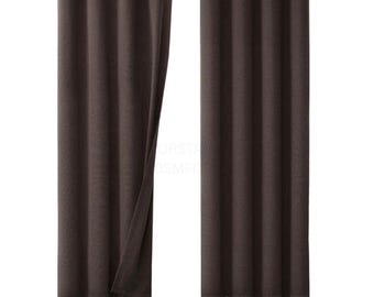 Custom Extra Long Blackout Curtains, Faux Linen Window Drapes, 350cm Height