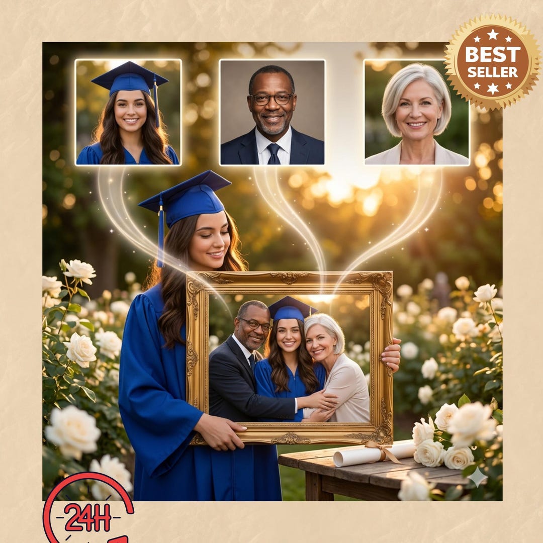 Custom Graduation Memorial Portrait, Photo Composite, Loved One ...
