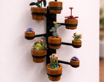 Árbol de exhibición de plantas pequeñas para montar en la pared - Para suculentas de ladrillo n.° 10329 - Soporte para plantas impreso en 3D