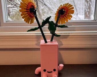 Brick Flower Pot – Bloom Jr. Happy Plant Pot - 3D Printed Bouquet Holder