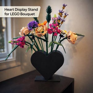 Porta ramos en forma de corazón - Maceta para ramos de ladrillo - Compatible con LEGO