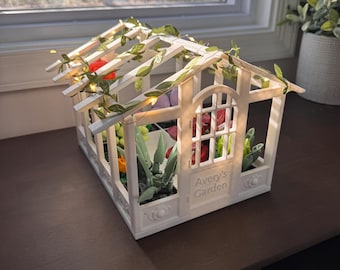 Brick Succulents Greenhouse Display | 3D Printed Botanical Display for Set #10309