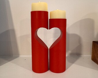 Heart Tealight Candle Holder Set – Dual Minimalist Candle Holders