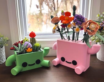 Brick Flower Pot Display – Bloom + Sprout Happy Plants Pots - 3D