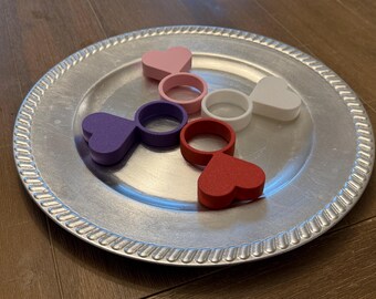 Heart Napkin Rings - Valentine's Day Decor - Set of 4, 8, or 12