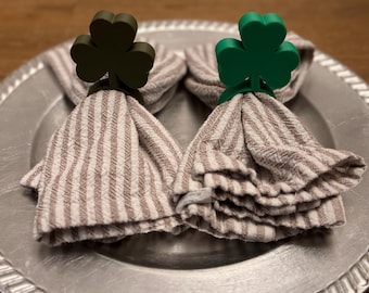 Shamrock Napkin Rings - St. Patrick's Day Decor - Set of 4, 8, or 12