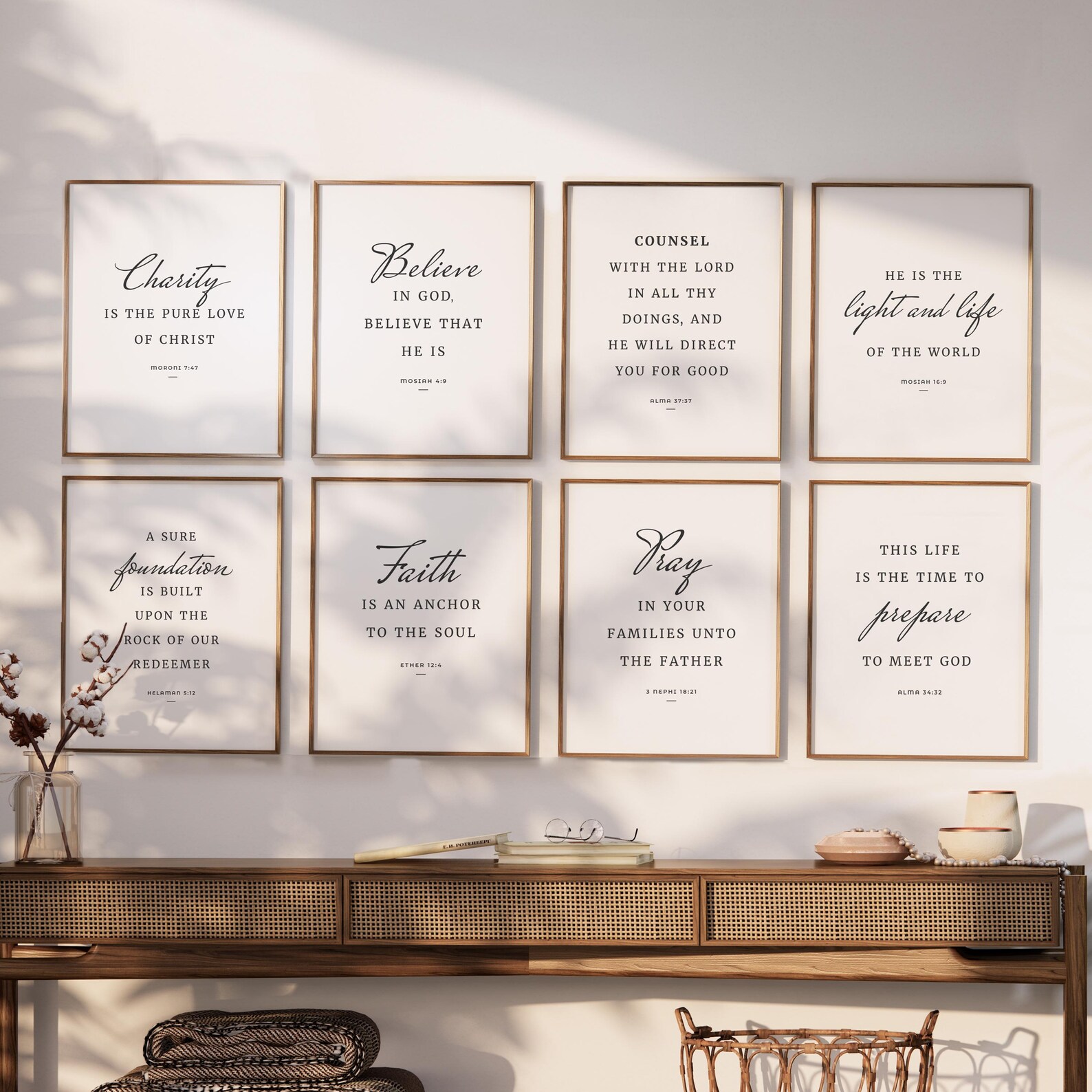 LDS Scripture Wall Art Set of 12 — Book of Mormon Verse Prints ...