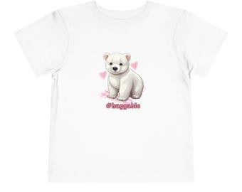 Maglietta per bambini con cucciolo di orso polare e cuoricini / #abbracciabile