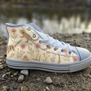 Thorny Devil Lizard Converse Style Shoes | Desert Australian Reptile Canvas Sneakers | Unique Wildlife Footwear Gift
