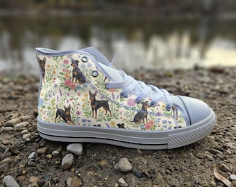 Manchester Terrier Converse Style Shoes | Vintage Dog Art Canvas Sneakers | Gift for Terrier Lovers