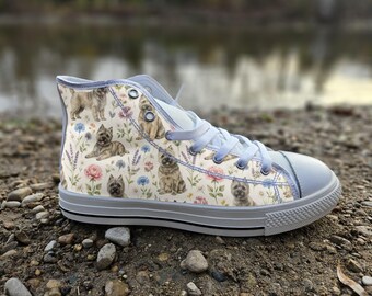 Cairn Terrier Print Converse Style Shoes | Whimsical Terrier Canvas Sneakers for Pet Lovers | Cute Dog Art Footwear Gift