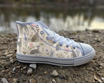Italian Greyhound Converse Style Shoes | Whimsical Dog Breed Canvas Sneakers | Cute Pet Lover Gift