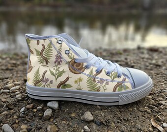 Millipede Converse Style Shoes | Whimsical Woodland Insect Canvas Sneakers | Nature Lover Gift