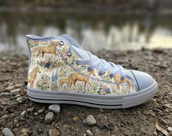 Palomino Horse Print Converse Style Shoes | Western Equestrian Canvas Sneakers | Horse Lover Gift