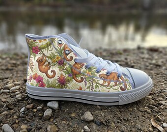 Olinguito Converse Style Shoes | Whimsical Cloud Forest Animal Sneakers | Rainforest Lover Gift