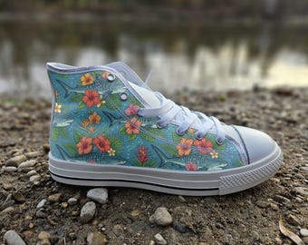 Ocean Wave Inspired Sneakers, Beach Converse, Coastal Style